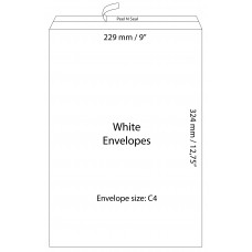 White Envelopes 229x324mm (9" x 12.75") / 50 Pcs